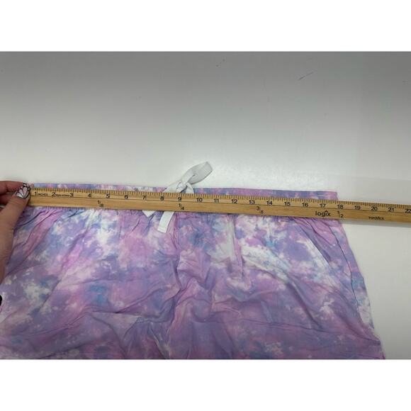 SO Juniors Shorts Size XL Purple Tye Dye Low Rise Soft Shortie Elastic Waist - Picture 7 of 10